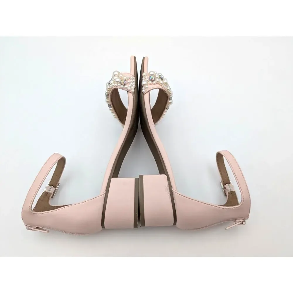 DV by Dolce Vita Gavon Block Heel Sandals Back Zip Girls' Blush Size US4